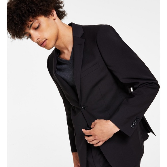 CALVIN KLEIN Men's Skinny-Fit Infinite Stretch Suit Jacket, Black - 46R - Picture 3 of 5